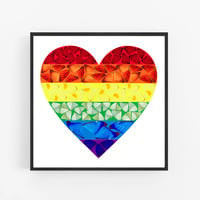 Image 1 of Damien Hirst - Butterfly Heart, Fine Art Giclee Print, Square Poster