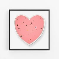 Image 1 of Damien Hirst - Pink Heart, Fine Art Giclee Print, Square Poster