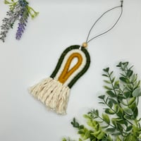 Image 3 of Rainbow Macrame Car Charm