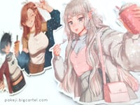 Image 2 of Original - Beverage Girls large holo stickers