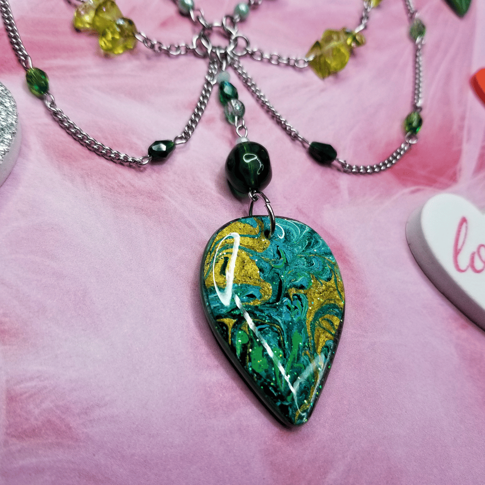 Image of "nymph's kiss" marbled charm necklace