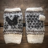 Image 2 of Hand spun and Hand knit Hen Mitts - Legbar