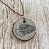 Dark Clay Feather Ceramic Pendant/Necklace