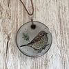 Dark Clay Sparrow Ceramic Pendant/Necklace