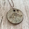 Dark Clay Wildflower Ceramic Pendant/Necklace