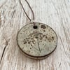 Dark Clay Wildflower Ceramic Pendant/Necklace