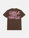 GIRLS ARE DRUGS® TEE - CHOCOLATE / PINK