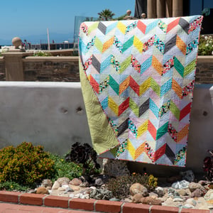 Charming Chevrons Quilt Kit Lap Size - Good Vibes Fabric & Pattern