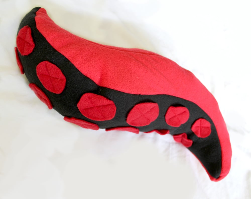 Image of Red and Black Tentacle Plush (Size Mini)