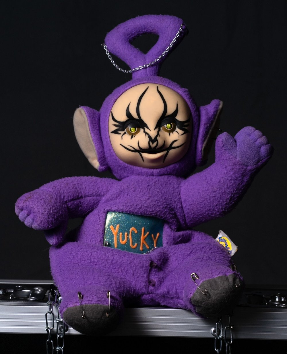 Image of YUCKY THE TELETUBBY Ooak Plush Backpack