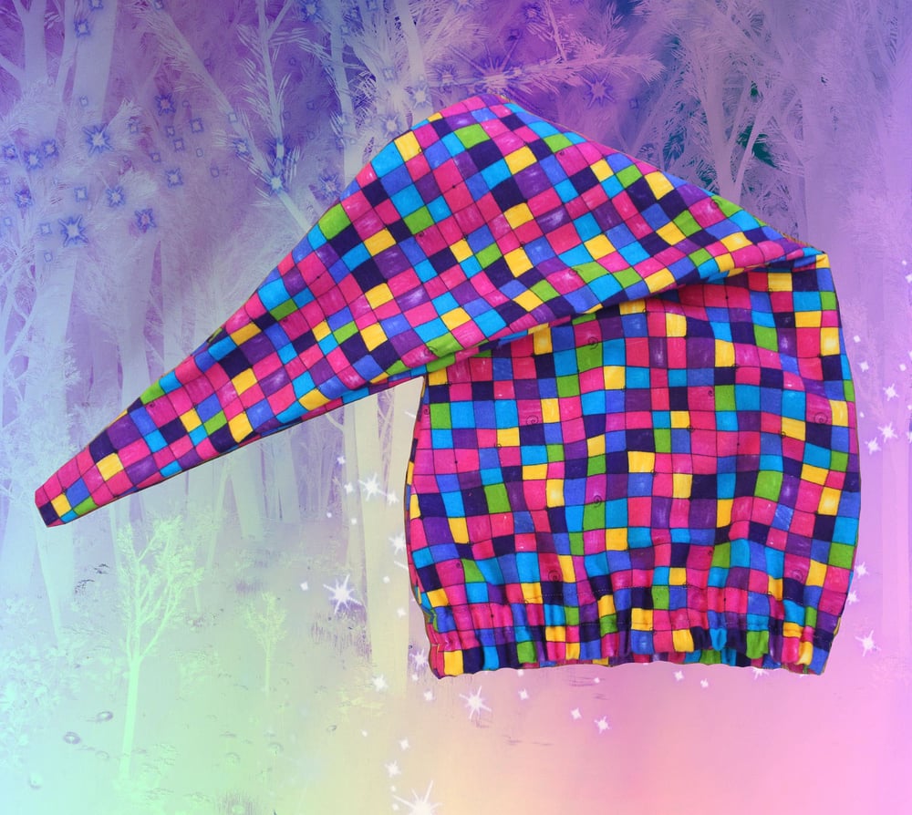 Image of Hippie Rainbow Grid Pixie Pointed cap
