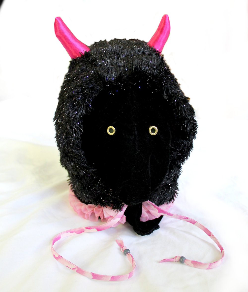 Image of Fuzzy Horned Hood Costume Piece