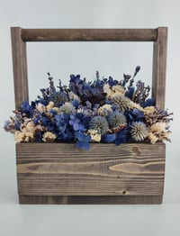 Image 3 of Interior elements: composition in a box of blue dried flowers