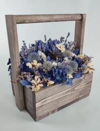 Image 4 of Interior elements: composition in a box of blue dried flowers