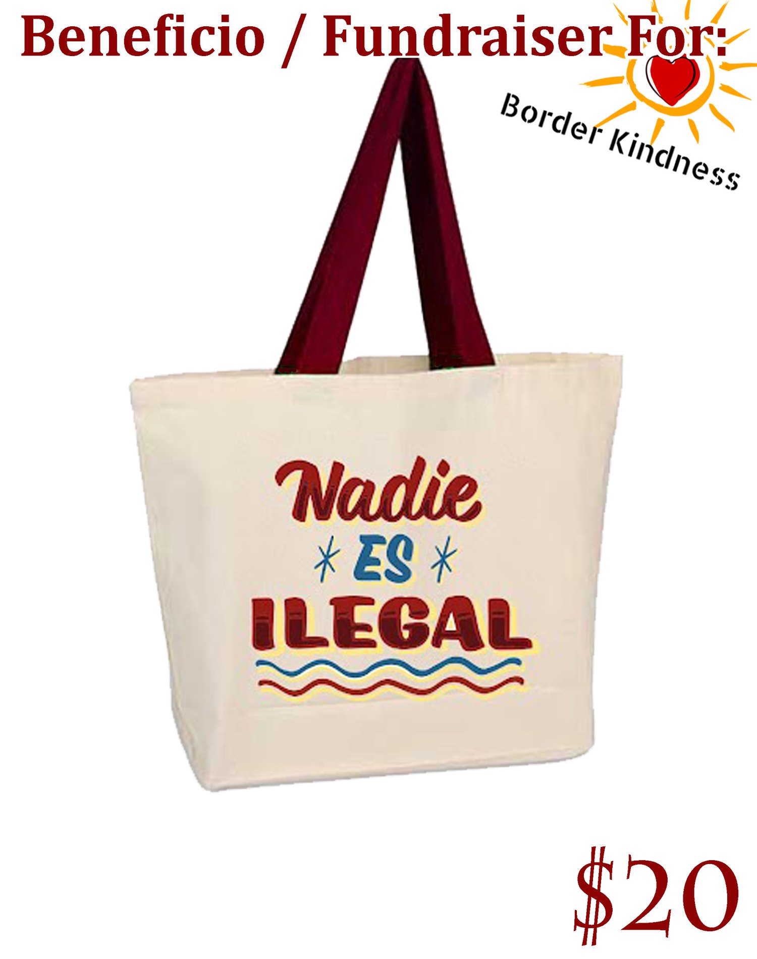 Image of "Nadie Es Ilegal" - Bolsa Tote - FUNDRAISER