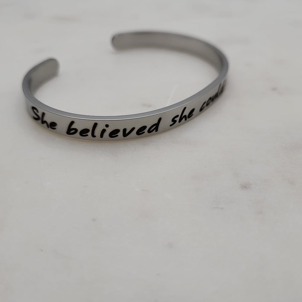 Image of Daughter Gift - She Believed She Could so She Did Bracelet cuff 