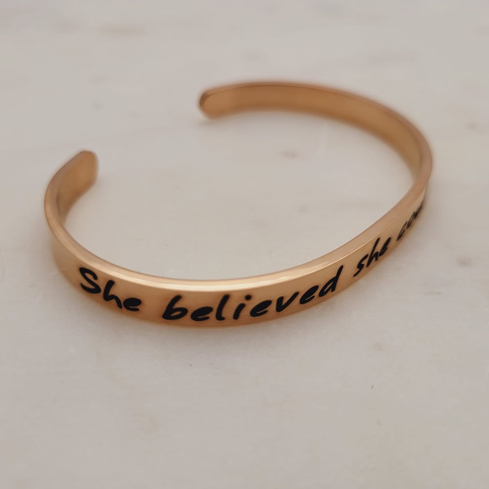Image of Daughter Gift - She Believed She Could so She Did Bracelet cuff 