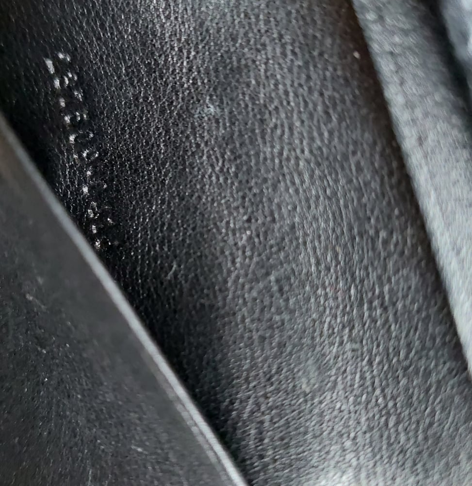 Image of Gucci black leather GG monogram  keychain