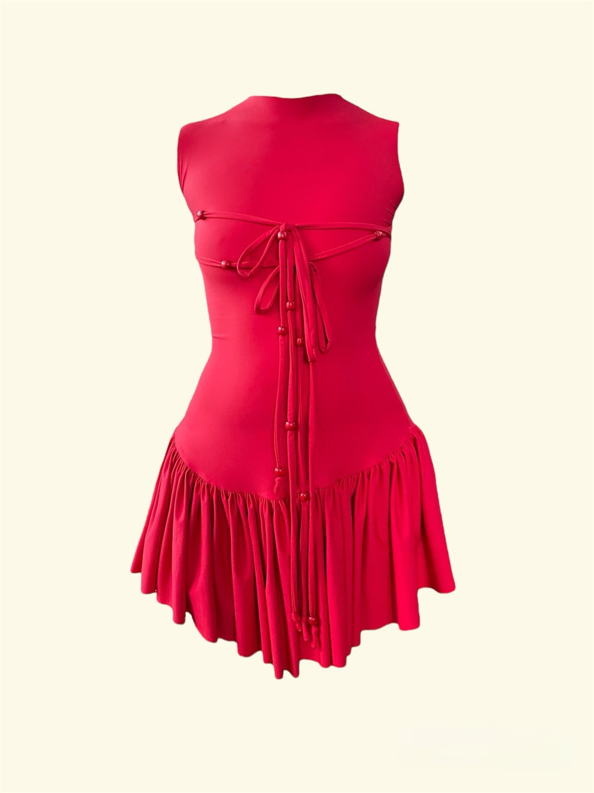 Image of red BALET mini dress