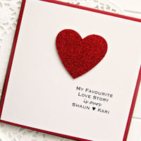 Image 1 of Valentines Day Card. Personalised Love Card. My Favourite Love Story Is Ours.