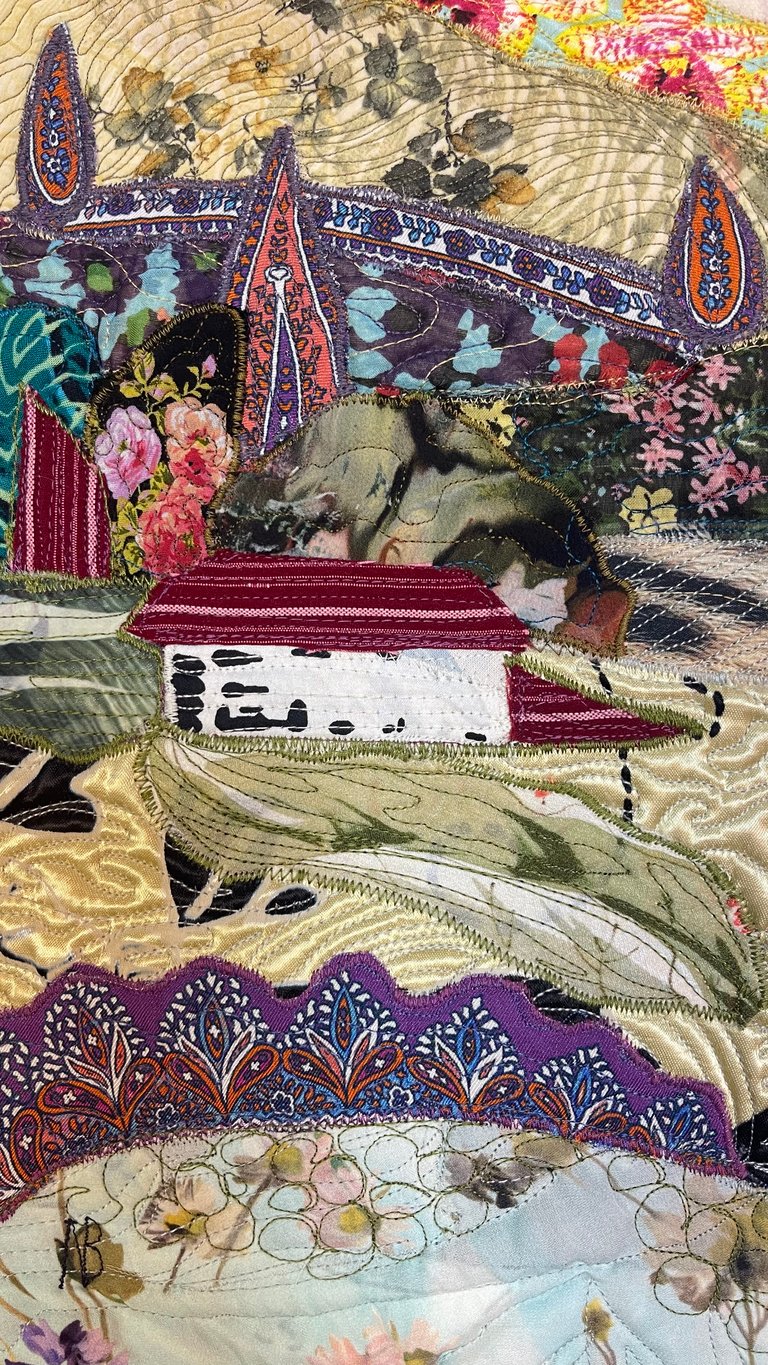 Golden Fields - landscape art quilt Image 3