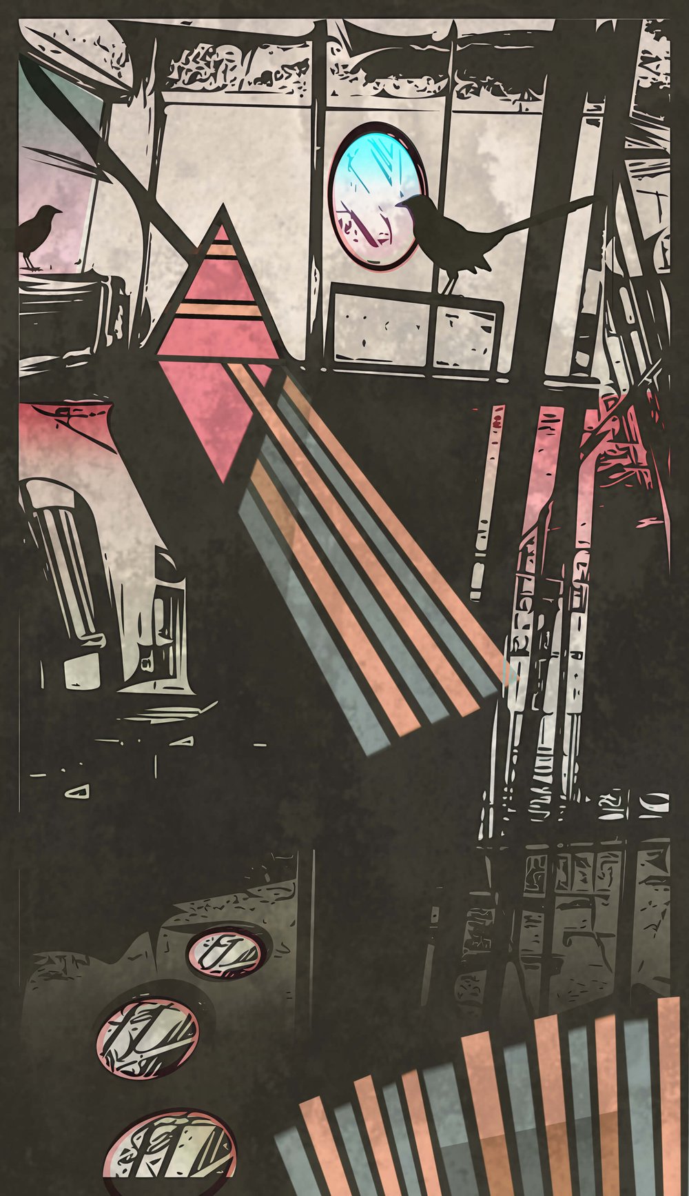 Magpie in the Attic (Colour) - Framed poster