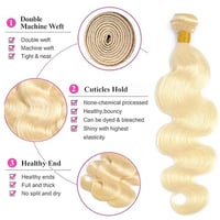 Image 2 of Brazilian 3 Bundles Body Wave 613 Blonde Human Hair Weaves With Lace Closure Frontal