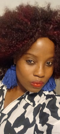 Image 3 of Royal Blue Tassel Earrings Female Elegant Fabric | Lady Temitope Signature Collection