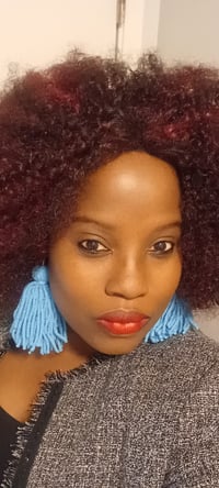 Image 2 of Sky Blue Tassel Earrings Female Elegant Fabric | Lady Temitope Signature Collection