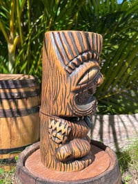 Image 2 of Wahoo Tiki Mug - Opihi & Lava Bead Necklace