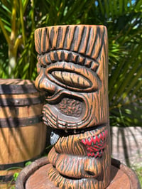 Image 4 of Wahoo Tiki Mug - Opihi & Lava Bead Necklace