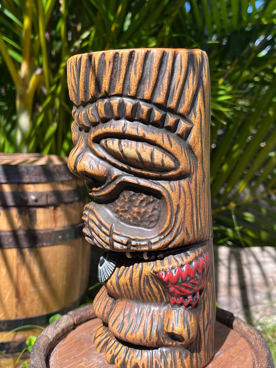 Wahoo Tiki Mug - Opihi & Lava Bead Necklace | Beachbumz Tiki
