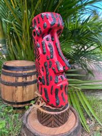 Image 2 of "Trippy Drippy" Lava Red Morongo Tiki Mug