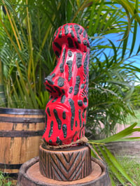 Image 1 of "Trippy Drippy" Lava Red Morongo Tiki Mug