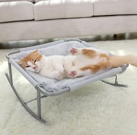 Image 2 of Mesh/Warm Fabric Pet Hammocks Breathable Elvetaed Cat Bed  Soft Plush