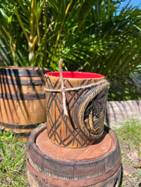 Image 2 of Custom Porthole To Paradise Tiki Mug - Lava Red