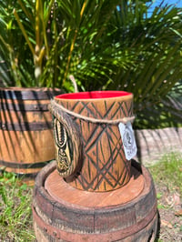 Image 4 of Custom Porthole To Paradise Tiki Mug - Lava Red