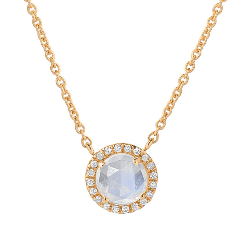 Image of 14 kt Rose Cut Gem Necklaces with Dia (4 Choices and Two Different Sizes)