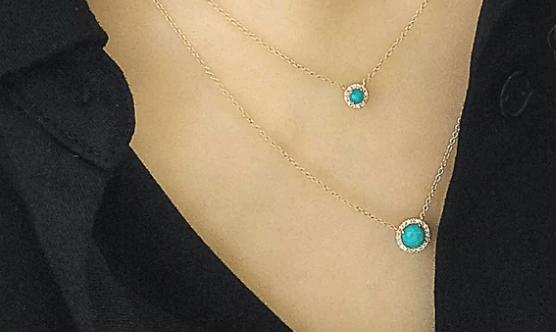 Image of 14 kt Rose Cut Gem Necklaces with Dia (4 Choices and Two Different Sizes)