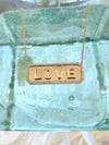 14k solid gold Diamond love bar necklace 