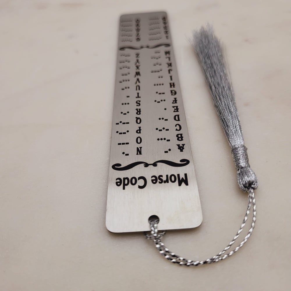 Image of Morse Code Gifts - Decode DOTS AND DASHES with Morsecode Chart Bookmark