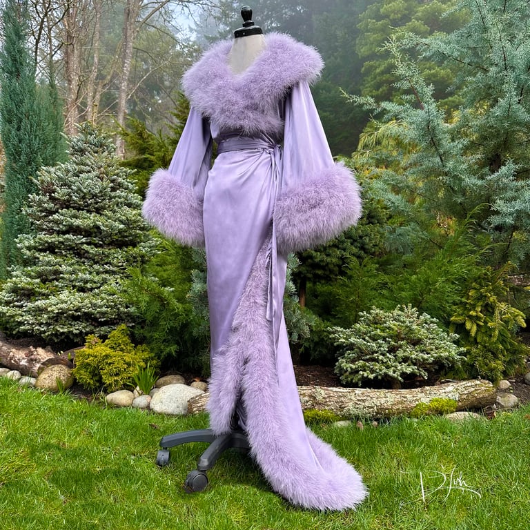 Dusty Lavender Cleo Dressing Gown SIZE XL