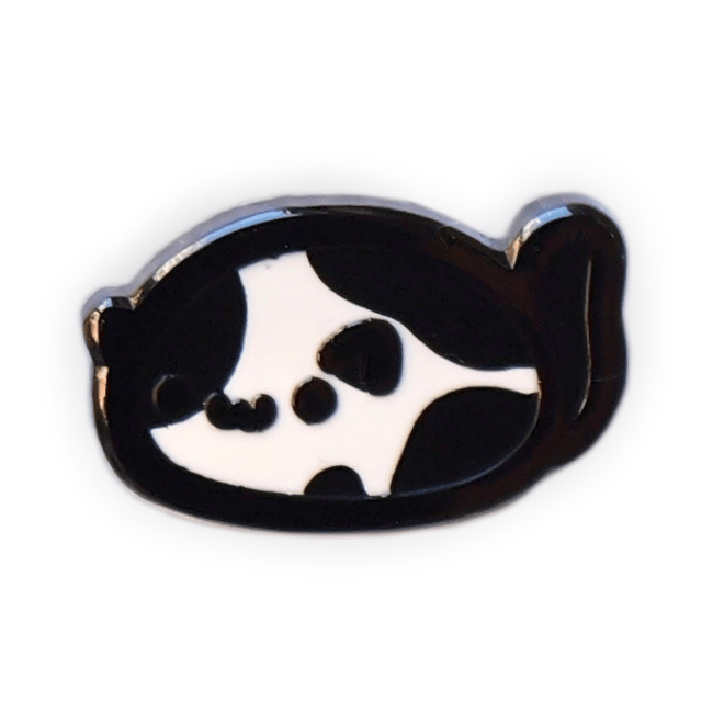 Mochi Cat - Black Spotted - Mini Pin