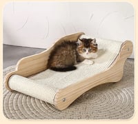 Image 1 of Natural Wood Wear-resistant Sisal Rope Cat Bed Sofa Toy Scratcher Board All Seasons