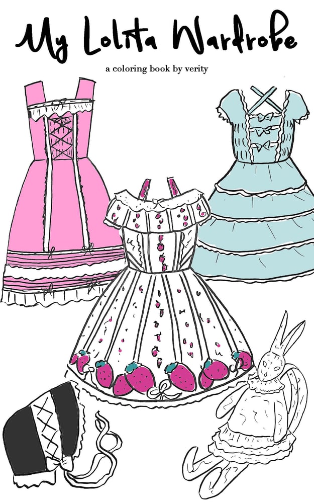 Image of My Lolita Wardrobe: a Coloring Book (DIGITAL ZINE)