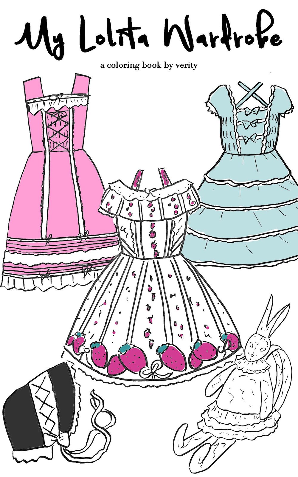Image of My Lolita Wardrobe: a Coloring Book (DIGITAL ZINE)
