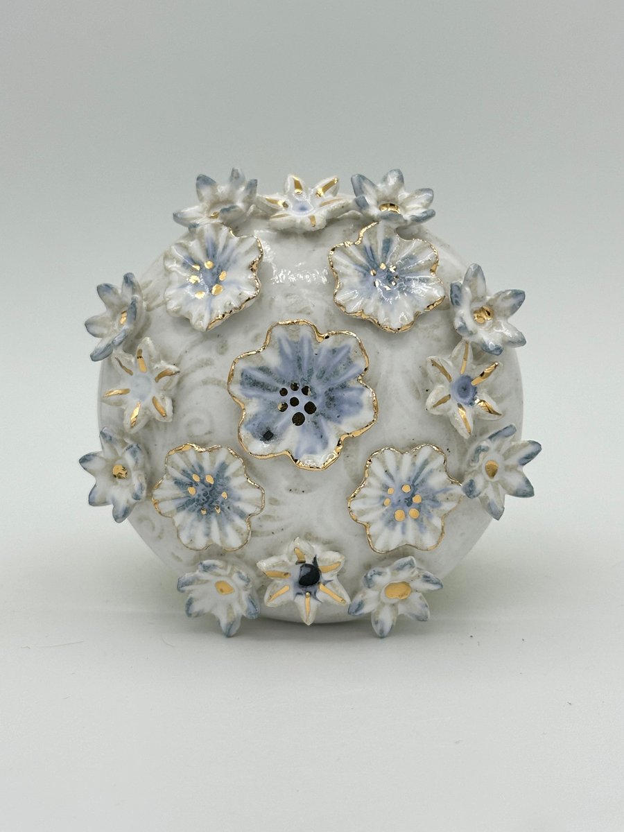 Image of Sapphire Blue Floral Wall Art #2