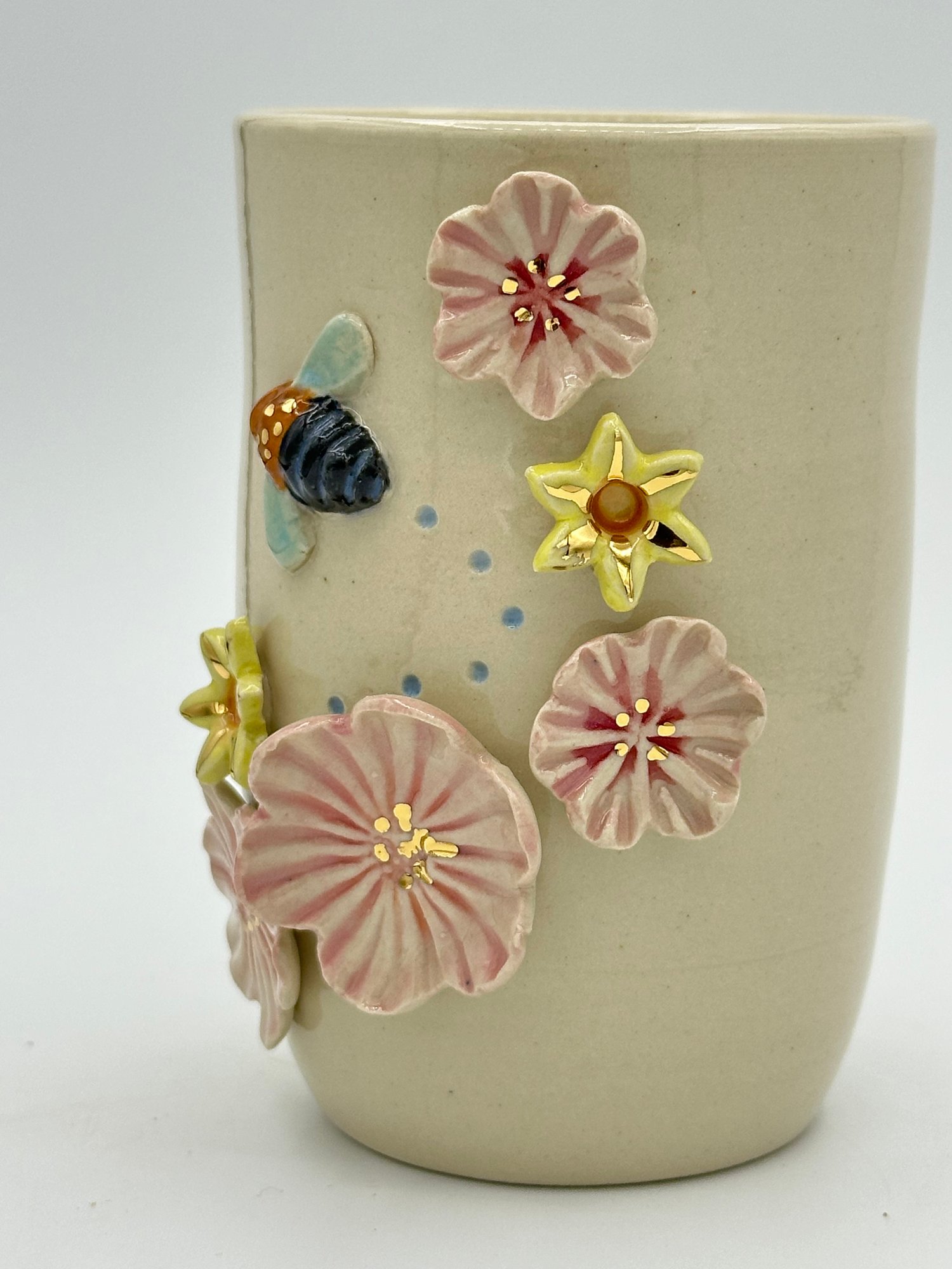 Image of Blue Banded Bee Vase (Medium)