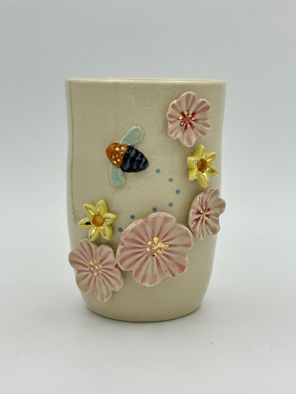 Image of Blue Banded Bee Vase (Medium)