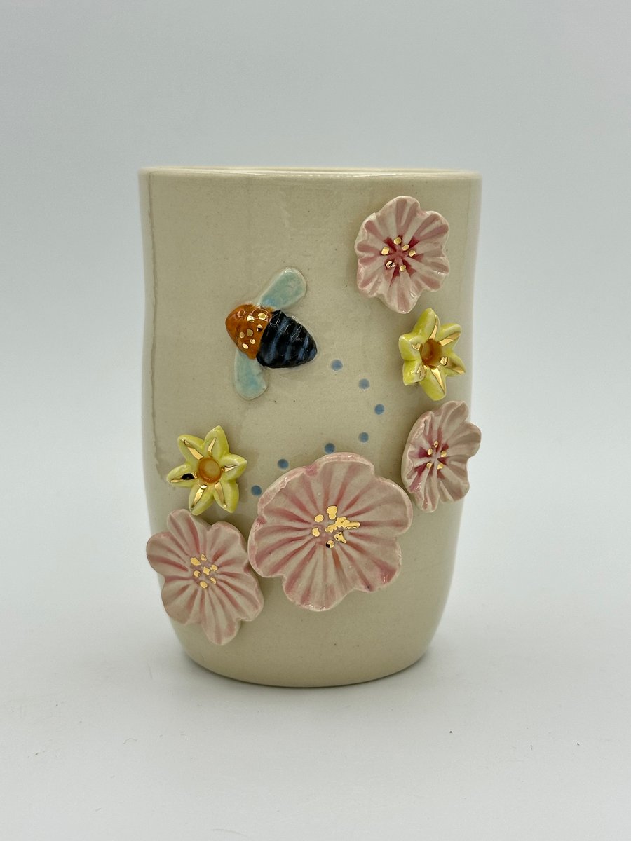 Image of Blue Banded Bee Vase (Medium)